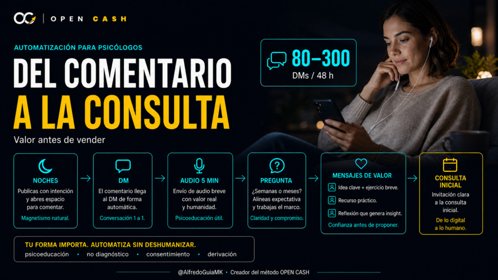 Automatizar comentarios en Instagram para psicólogos desde la palabra NOCHES hasta una consulta inicial