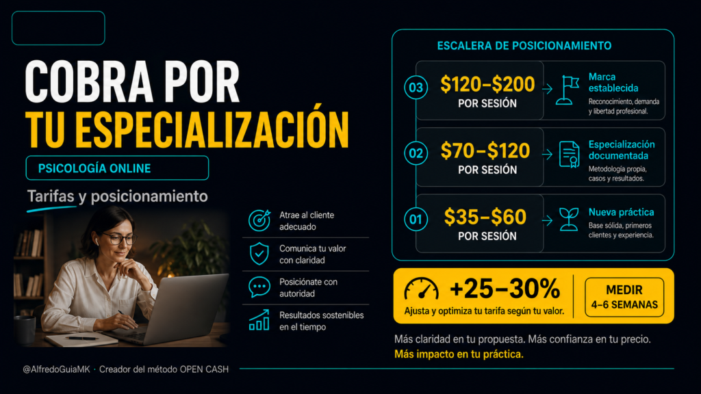 Cuánto cobrar como psicólogo online según experiencia, especialización y posicionamiento