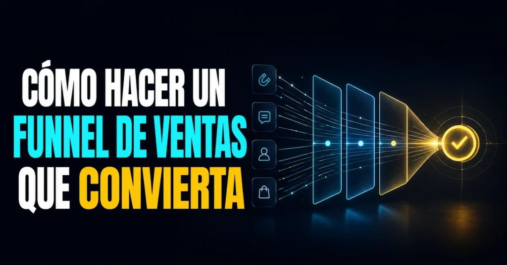 Funnel de ventas que convierte explicado en cuatro pasos: entrada, captura o venta, siguiente paso y recuperación