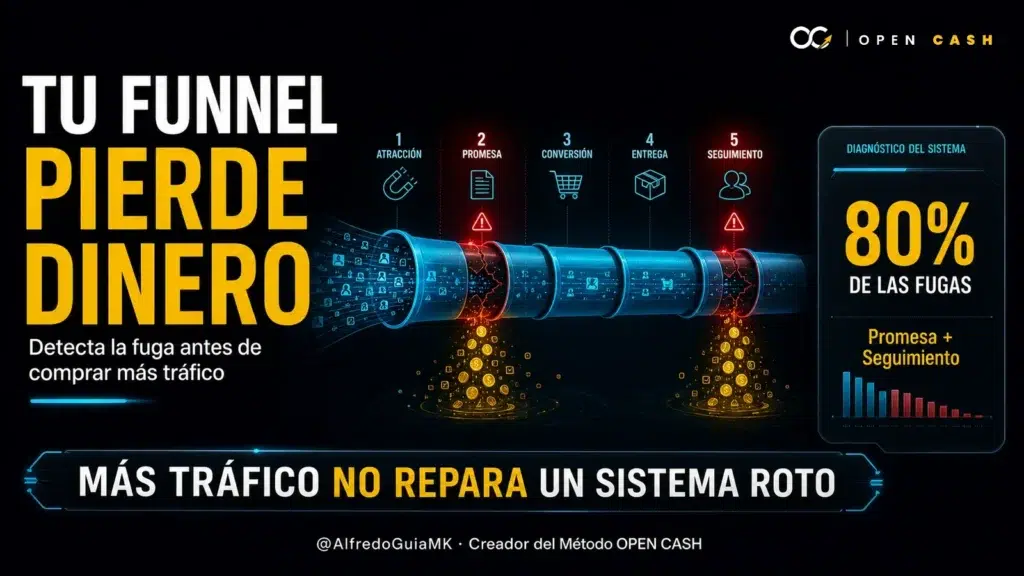 Funnel de ventas con fugas de dinero en la promesa y el seguimiento