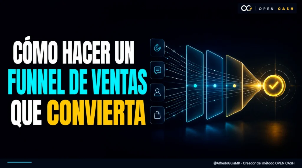 Funnel de ventas que convierte con cuatro etapas esenciales del Método OPEN CASH