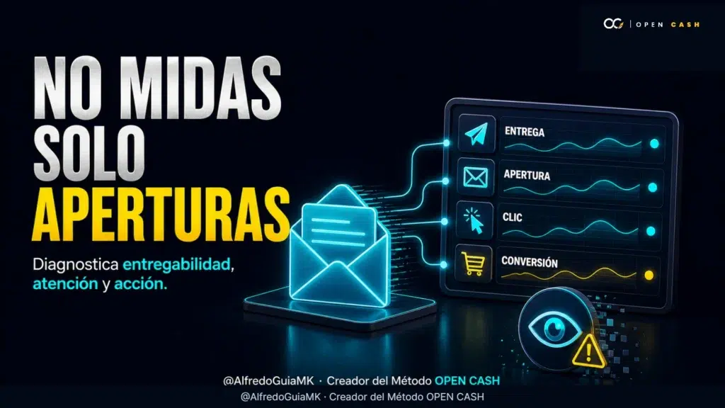 Portada sobre cómo diagnosticar entregabilidad, aperturas, clics y conversiones de email.