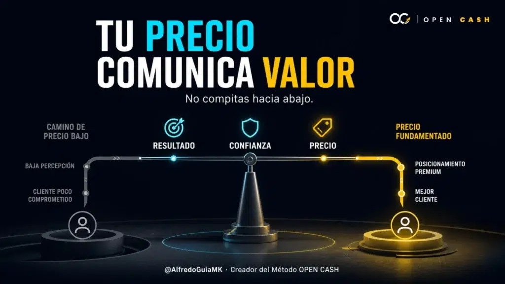 Portada OPEN CASH sobre cómo poner precio a un infoproducto según el valor del resultado