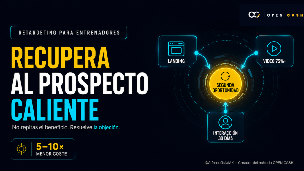 Portada sobre retargeting para entrenadores personales y recuperación de prospectos calientes