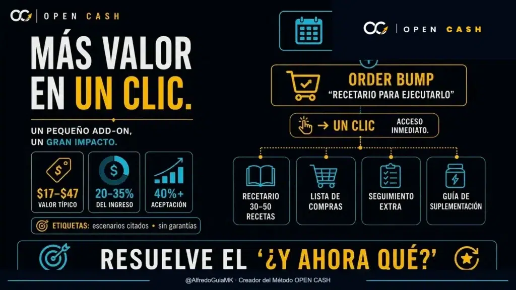 Order bump para nutricionistas que aumenta el ingreso por consulta con recursos complementarios