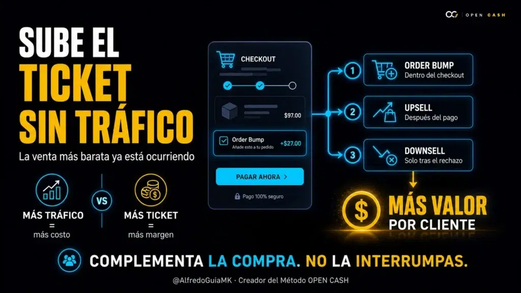 Order bump y upsell para aumentar el valor por venta sin atraer más tráfico