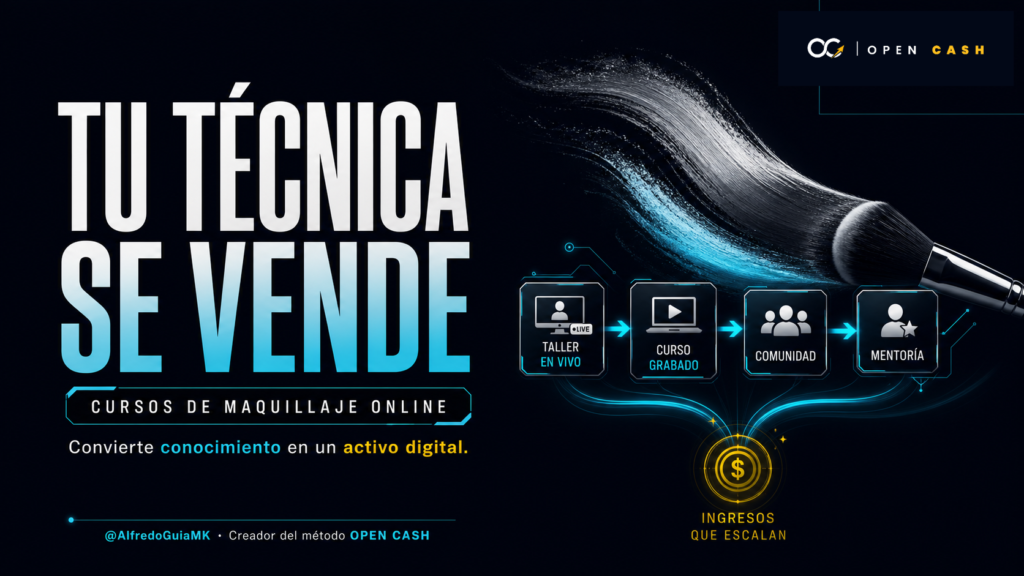 Portada sobre cómo vender cursos de maquillaje online y convertir una técnica en un activo digital
